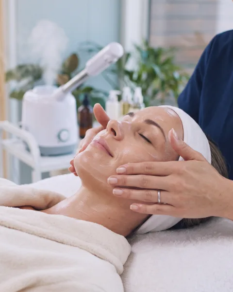 A facial in progress at the Rochedale South studio